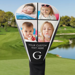 Custom 4 Photo Collage Monogrammed Golf Head Cover