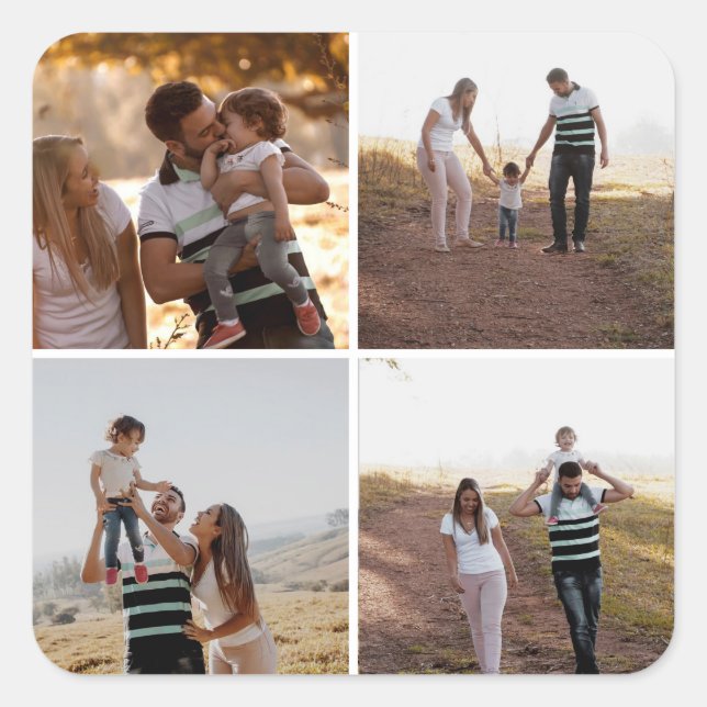 Custom 4 Photo Collage Sticker (Front)