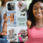 Custom 4 Photo Collage with Positive Quote Seafoam iPhone 11 Pro Max Case<br><div class="desc">Personalized Phone case for iphone 11 pro max and many other models. The design features a custom photo collage with 4 of your favourite photos, your name and the positive wording "Every day's a happy day". The photo template is set up ready for you to add your photos, working clockwise...</div>