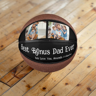 Custom 4 photo collages Bonus dad fathers day Mini Basketball
