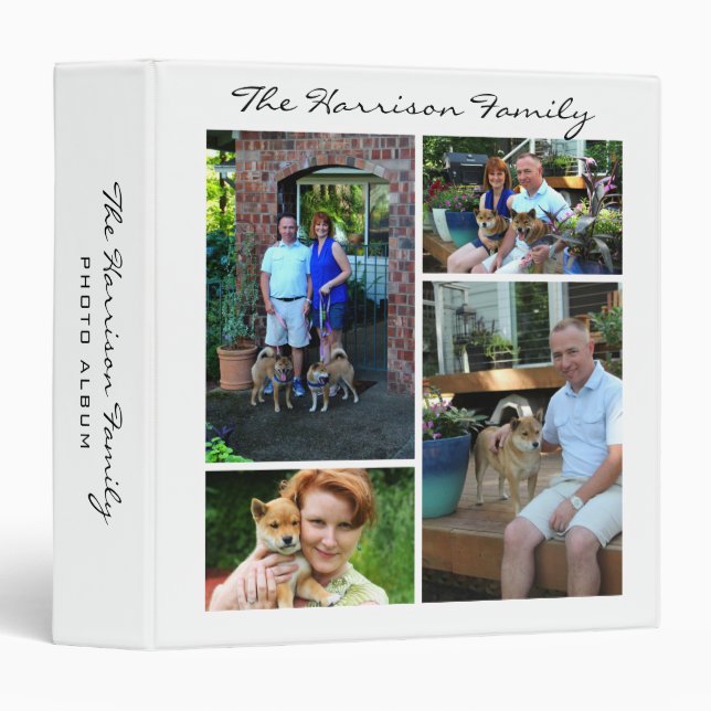 Custom 4 Photo Family Collage Binder (Front/Spine)
