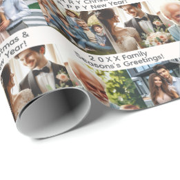 Custom 4 Photo Family Friends Occasions Birthday Wrapping Paper