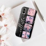 Custom 4 Photo Handwritten Monogram Name Couple Case-Mate iPhone Case<br><div class="desc">This romantic, cool, and modern case is perfect for anyone who wishes to carry their loved one with them. It features four customizable photograph pictures. On top of the photos are white outlined twisted frames for a unique and contemporary touch. It also displays a place for a monogram name on...</div>