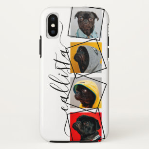 Custom 4 Photo Handwritten Monogram Name Pet Case-Mate iPhone Case