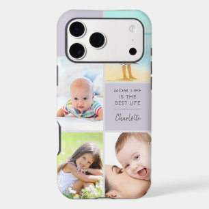 Custom 4 Photo Mom Life is the Best Life Lilac