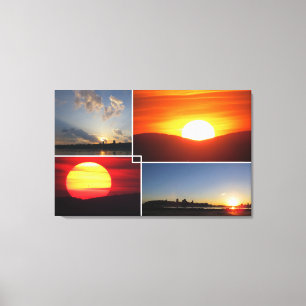Custom 4-Photo Sunsets Canvas Print