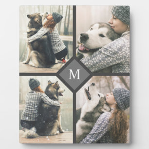 Custom 4-Photo Template with Monogram Plaque