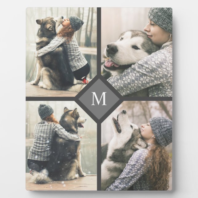 Custom 4-Photo Template with Monogram Plaque (Front)