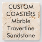 Custom 4" Real Stone Travertine Coasters Cork Back