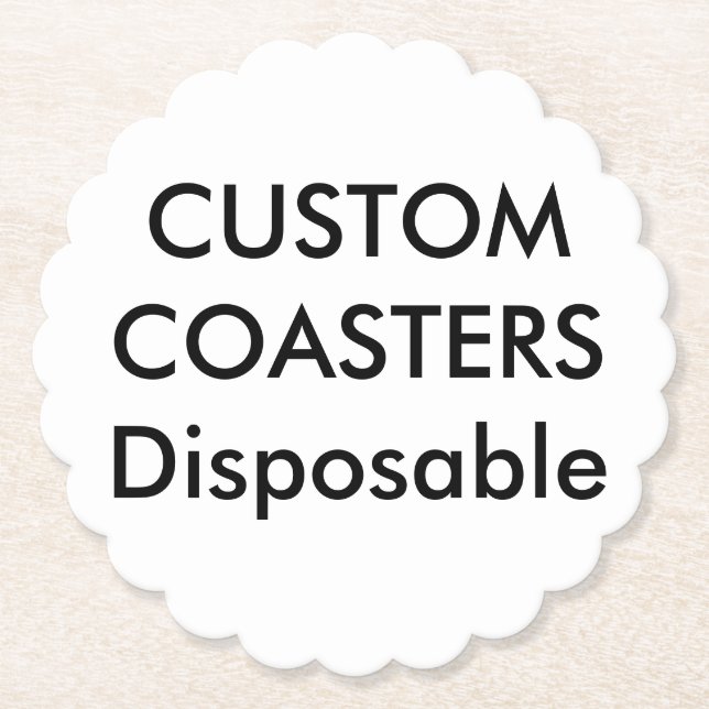 Custom 4" Scalloped Disposable Party Coasters (Front)