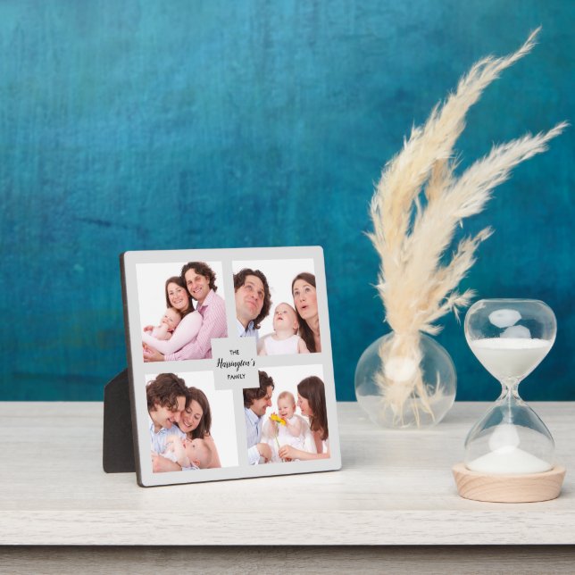 Custom 4 Section Family Photo Collage Square Frame (Insitu)