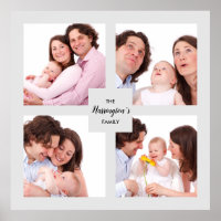 Custom 4 Section Family Photo Collage Square Frame