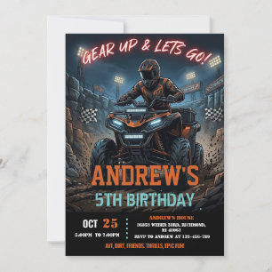 Custom 4 Wheeler ATV Birthday Party for boy Invitation