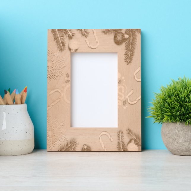 Custom 4" x 6" Portrait, FrameStyle: natural Etched Frames (Front)