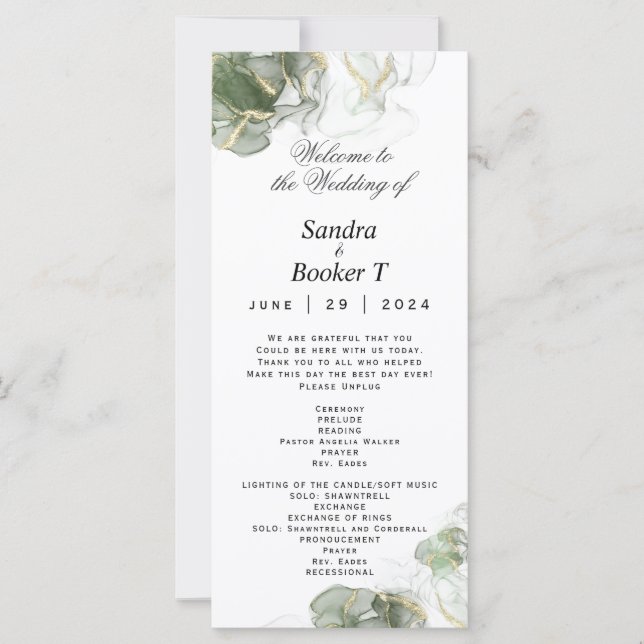 Custom 4Abstract  Gold Muted Sage Green (Front)