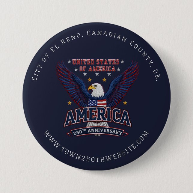 Custom 4th of July City  Bulk Promo 3 Inch Round Button (Front)