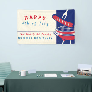 Custom 4th of July Family Summer BBQ Banner