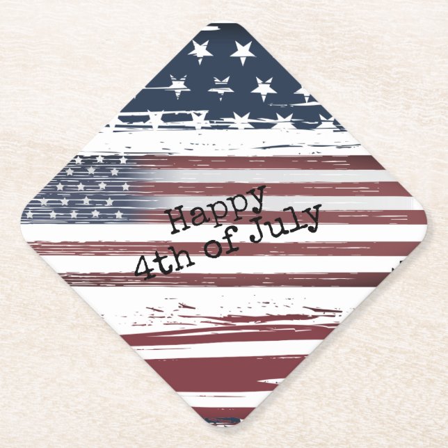 custom 4th of July flag colours airplane Coasters (Front)