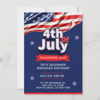 Custom 4th of July Neighbourhood Block Party Invitation