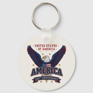 Custom 4th of July QR Business Promo Keychain