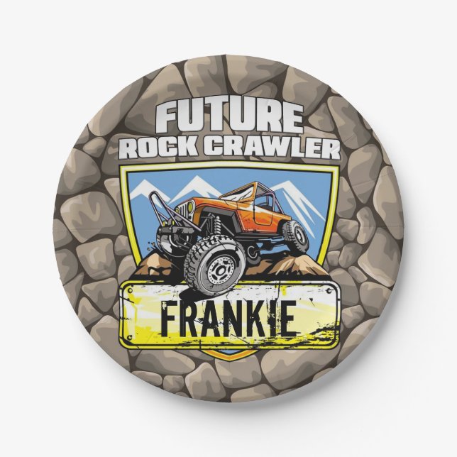 Custom 4x4 Future Rock Crawler | Personalized Paper Plate (Front)