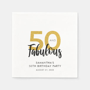 Custom 50 and Fabulous Birthday Party Paper Napkin
