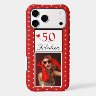 Custom 50 & Fabulous Photo Red 50th Birthday W Red