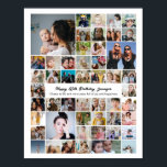 Custom 50 Photo Collage 50th Birthday Gift Poster<br><div class="desc">Turn your favourite photos into a stunning piece of wall art. This custom photo collage poster is the perfect way to tell your story, capturing a lifetime of memories in one beautiful display. With 100% personalization, you can easily upload your own photos and customize the text, fonts, and colours to...</div>
