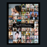 Custom 50 Picture Photo Collage 50th Birthday Poster<br><div class="desc">Turn your favourite photos into a stunning piece of wall art. This custom photo collage poster is the perfect way to tell your story, capturing a lifetime of memories in one beautiful display. With 100% personalization, you can easily upload your own photos and customize the text, fonts, and colours to...</div>
