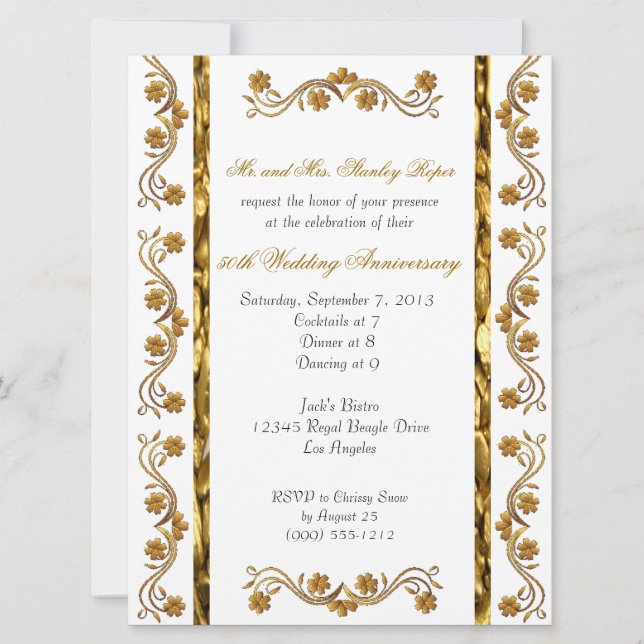 Custom 50th Anniversary Invitations (Front)