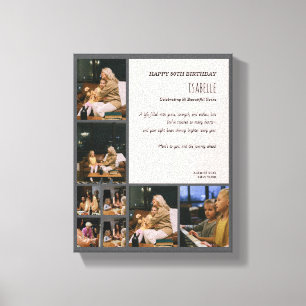 Custom 50th Birthday Photo Collage Canvas Print