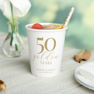 Custom 50th Wedding Anniversary Elegant Paper Cups