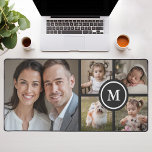 Custom 5 Photo Collage Black Family Desk Mat<br><div class="desc">Personalize your workspace with this elegant desk mat featuring a customizable 5-photo collage design and black accents. Perfect for showcasing family memories,  pets,  or favourite moments,  this desk mat combines functionality with sentimental value,  making it ideal for home offices or gifting.</div>