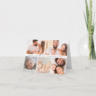 Custom 5 Photo Collage Grid Baby birth  Thank You Card