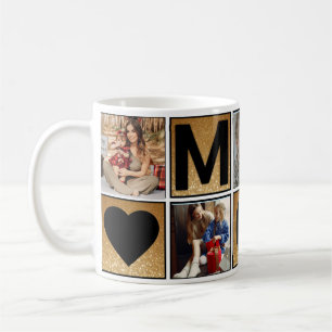 Custom 5 Photo Collage Mug Personalized Gift Idea