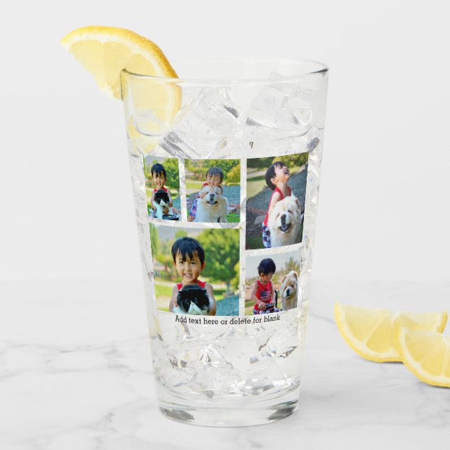 Custom 5 Photo Keepsake Collage Glass (Front Ice)