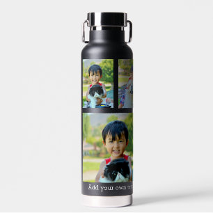 Custom 5 Photo Keepsake Collage Water Bottle