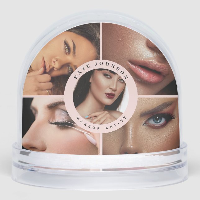 Custom 5 Photos Collage Business Christmas Snowglobe (Front)