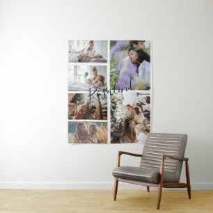 Custom 5 Photos Instagram Collage Signature Tapestry