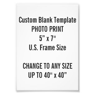 Custom 5" x 7" Photo Print (US Frame Size)