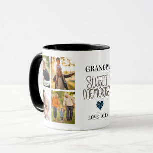 Custom 5Photo Sweet Memories Gift For Grandpa Mug