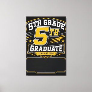 Custom 5th Grade Graduate 2026 Varsity Canvas Print