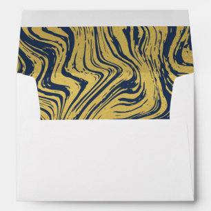 Custom 5x7 Wedding Envelope   Navy Blue   Gold