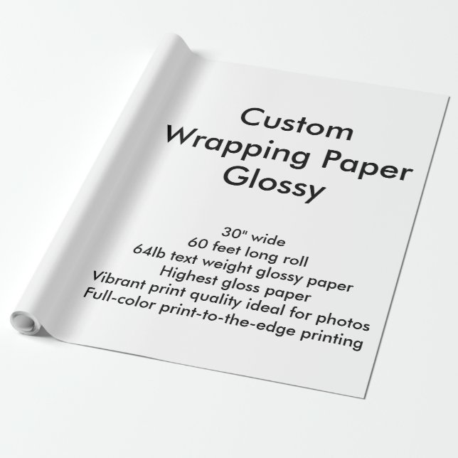 Custom 60' Glossy Wrapping Paper Roll (Unrolled)