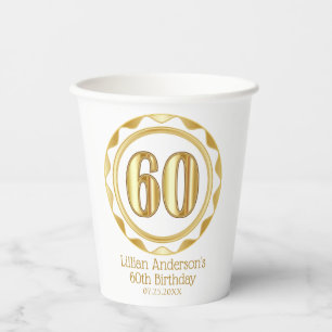 Custom 60th Birthday, Anniversary, etc... Paper Cups