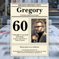Custom 60th Birthday Funny Quote Retro Newspaper