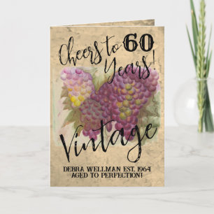 Custom 60th Birthday Vintage Cheers to 60 Years Card