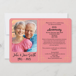 Custom 60th Diamond Jubilee Anniversary Invitation