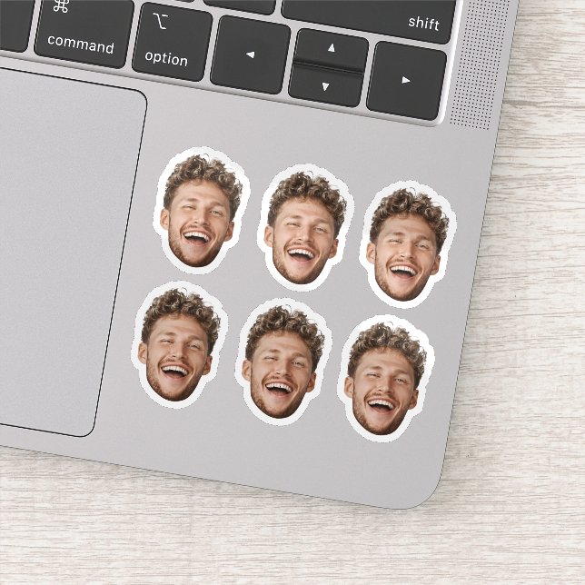 Custom 6 Face Sticker – Funny Personalized Photo (Detail)