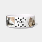 Custom 6 Pet Photo Collage Cat Name Bowl